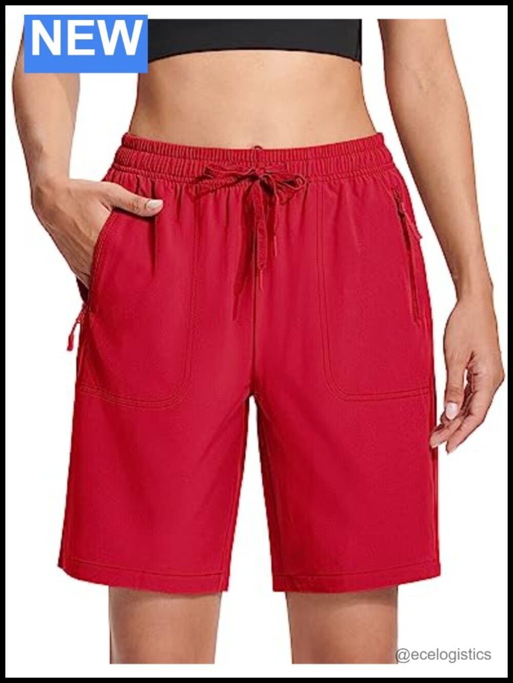 Lightweight Quick Dry Hiking Shorts with 3 Zipper Pockets 8" Inseam